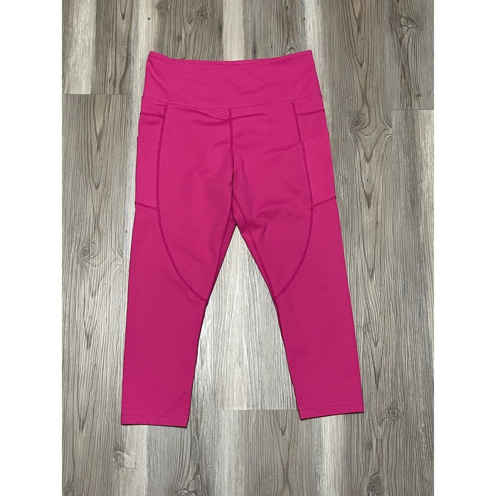 Zyia Active Women Size 8-10 Capri Leggings Hot Pink Cropped Activewear Yoga Pant
